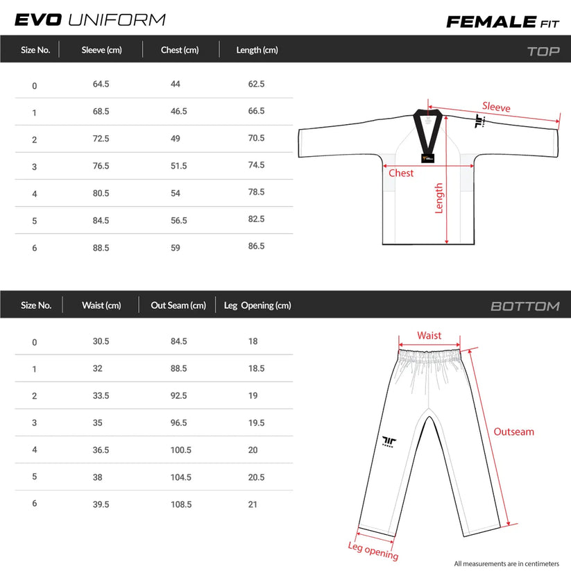EVO WORLD TAEKWONDO APPROVED UNIFORM FEMALE