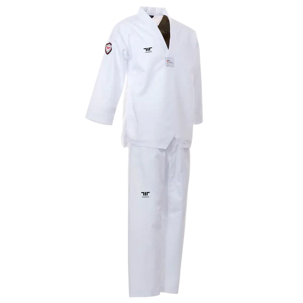 TUSAH- EZ-Fit Sparring Uniform White V-neck (130cm-210cm)