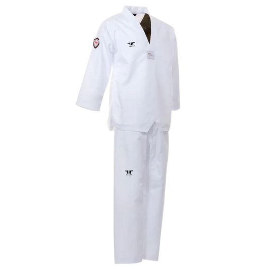 TUSAH- EZ-Fit Sparring Uniform White V-neck (130cm-210cm)