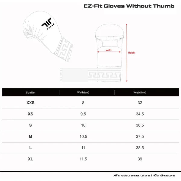 New TUSAH WKF Style EZ-Fit Karate Mitts Without Thumb