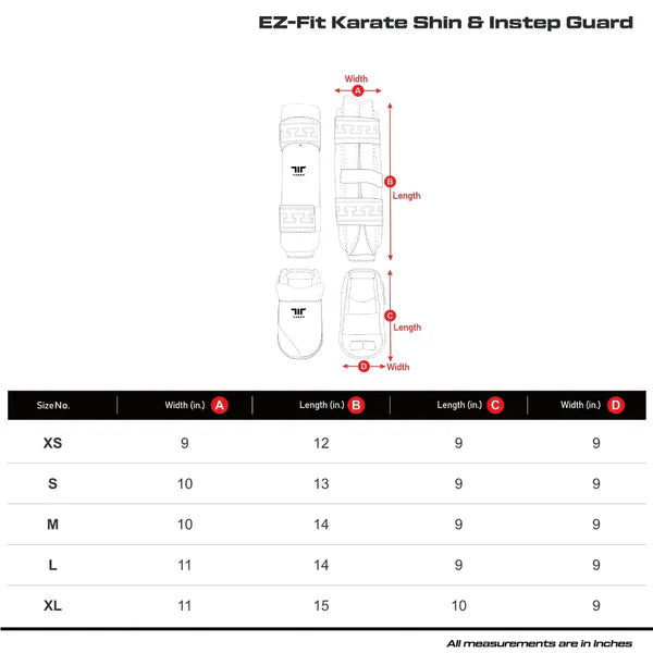 New TUSAH EZ-Fit Karate Shin and Instep Guard