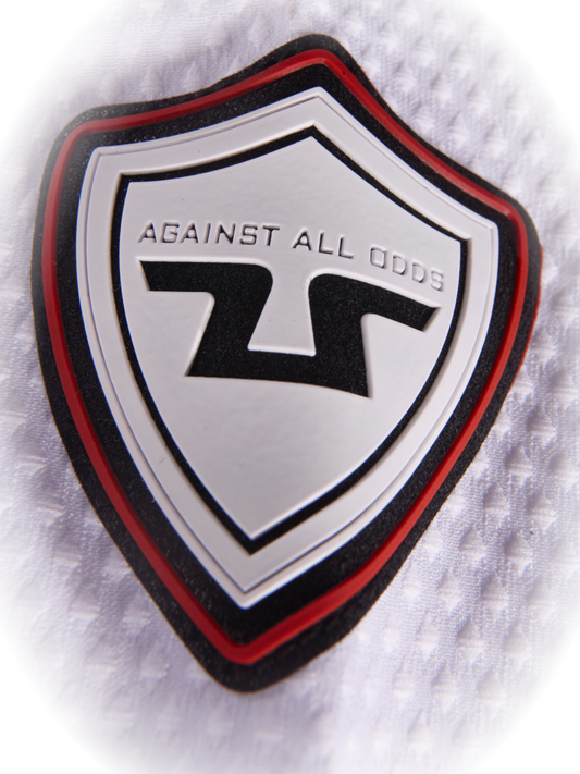 TUSAH - WT Ribbed Plain Back White V-neck Uniform  (160cm- 210cm)