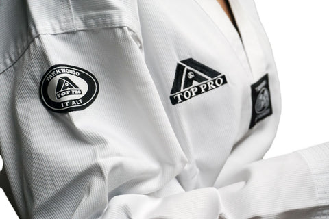 Top Pro Club Taekwondo Uniform (White V-Neck)