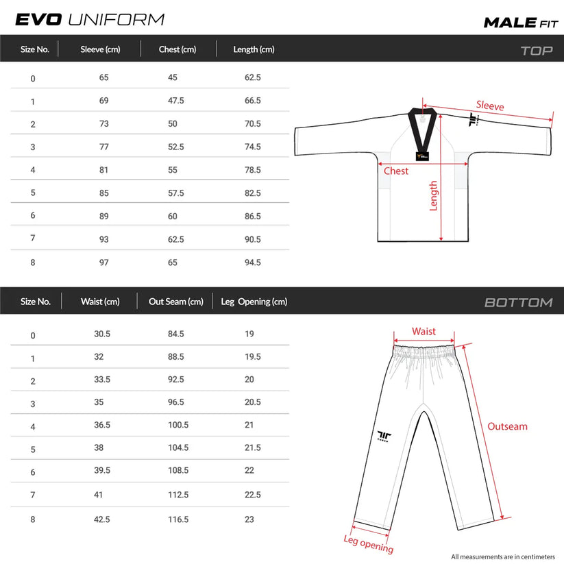 EVO WORLD TAEKWONDO APPROVED UNIFORM  Male