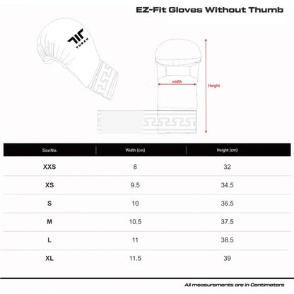 New TUSAH WKF Style EZ-Fit Karate Mitts Without Thumb