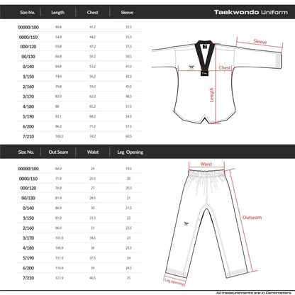 TUSAH- EZ-Fit Sparring Uniform White V-neck (130cm-210cm)