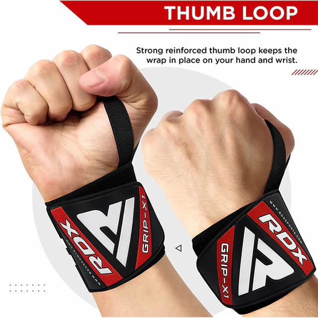 RDX W3 IPL USPA Approved Powerlifting Wrist Support Wraps with Thumb Loops OEKO-TEX Standard 100 certified