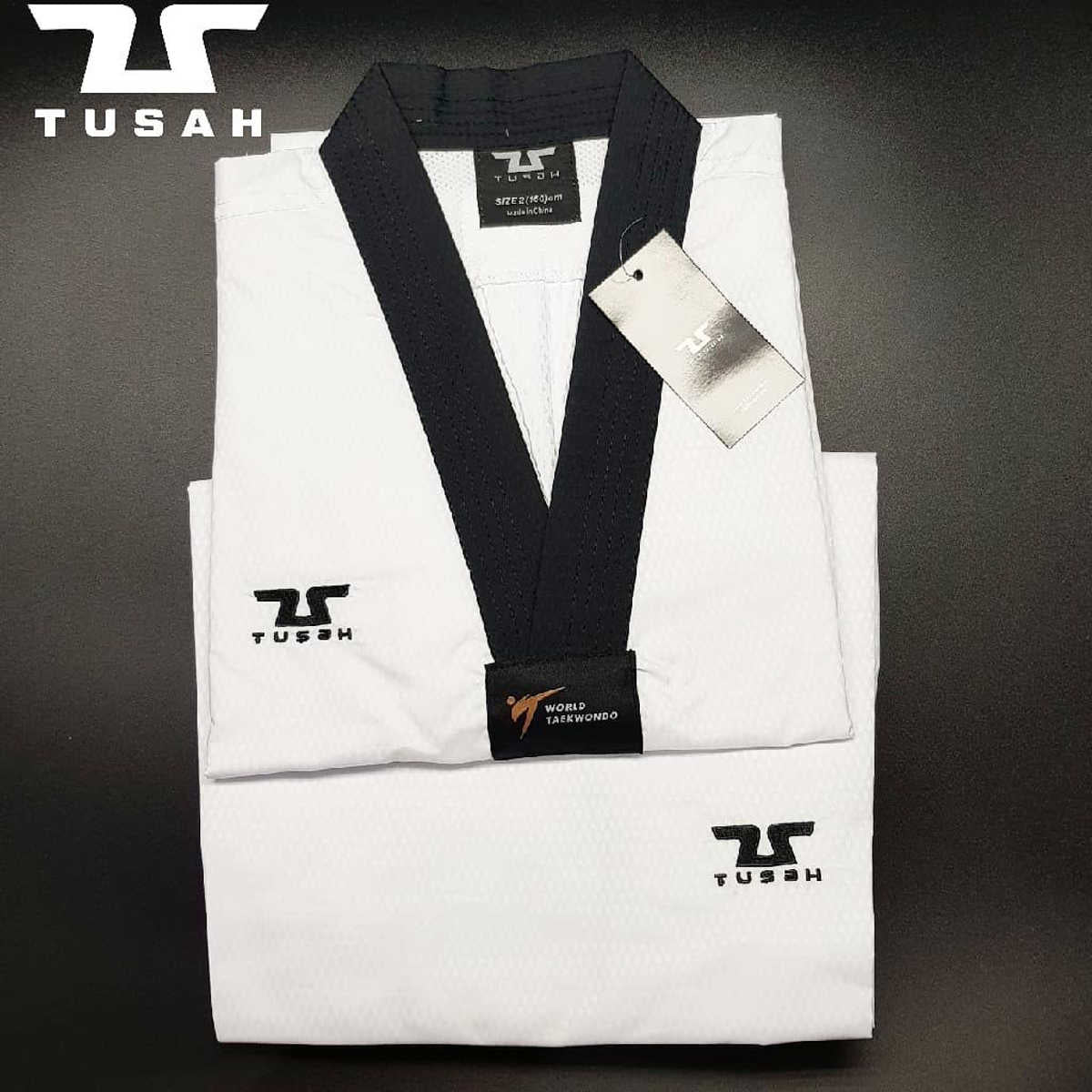 TUSAH - EZ Fit WT Sparring Uniform Black V Neck