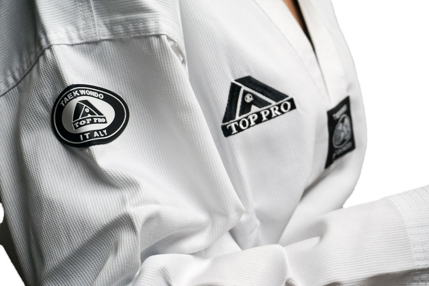 Top Pro Club Taekwondo Uniform (White V-Neck)